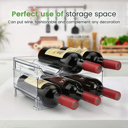 Stackable Water Bottle Organizer - 2 Pack Cabinet Storage Rack for Efficient Water Bottle Management