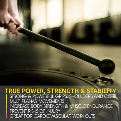 Versatile Steel Mace Bell for Full Body Strength Training - Ideal for Muscles, Shoulders, Grips & Forearms - Available in 5 to 30 LB for Men & Women