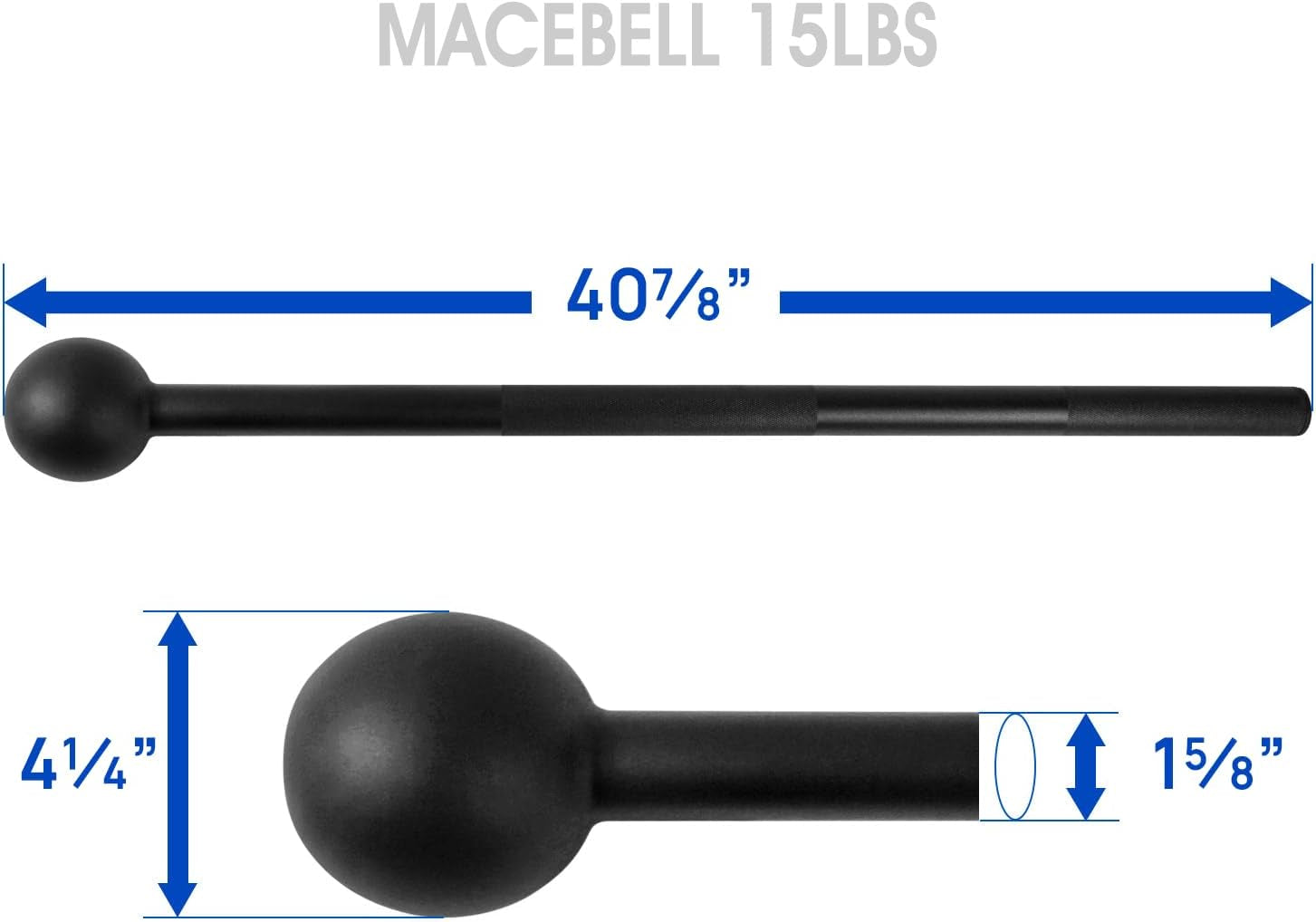 Versatile Steel Mace Bell for Full Body Strength Training - Ideal for Muscles, Shoulders, Grips & Forearms - Available in 5 to 30 LB for Men & Women