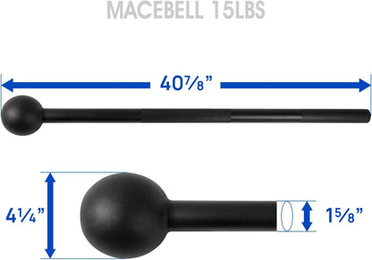 Versatile Steel Mace Bell for Full Body Strength Training - Ideal for Muscles, Shoulders, Grips & Forearms - Available in 5 to 30 LB for Men & Women