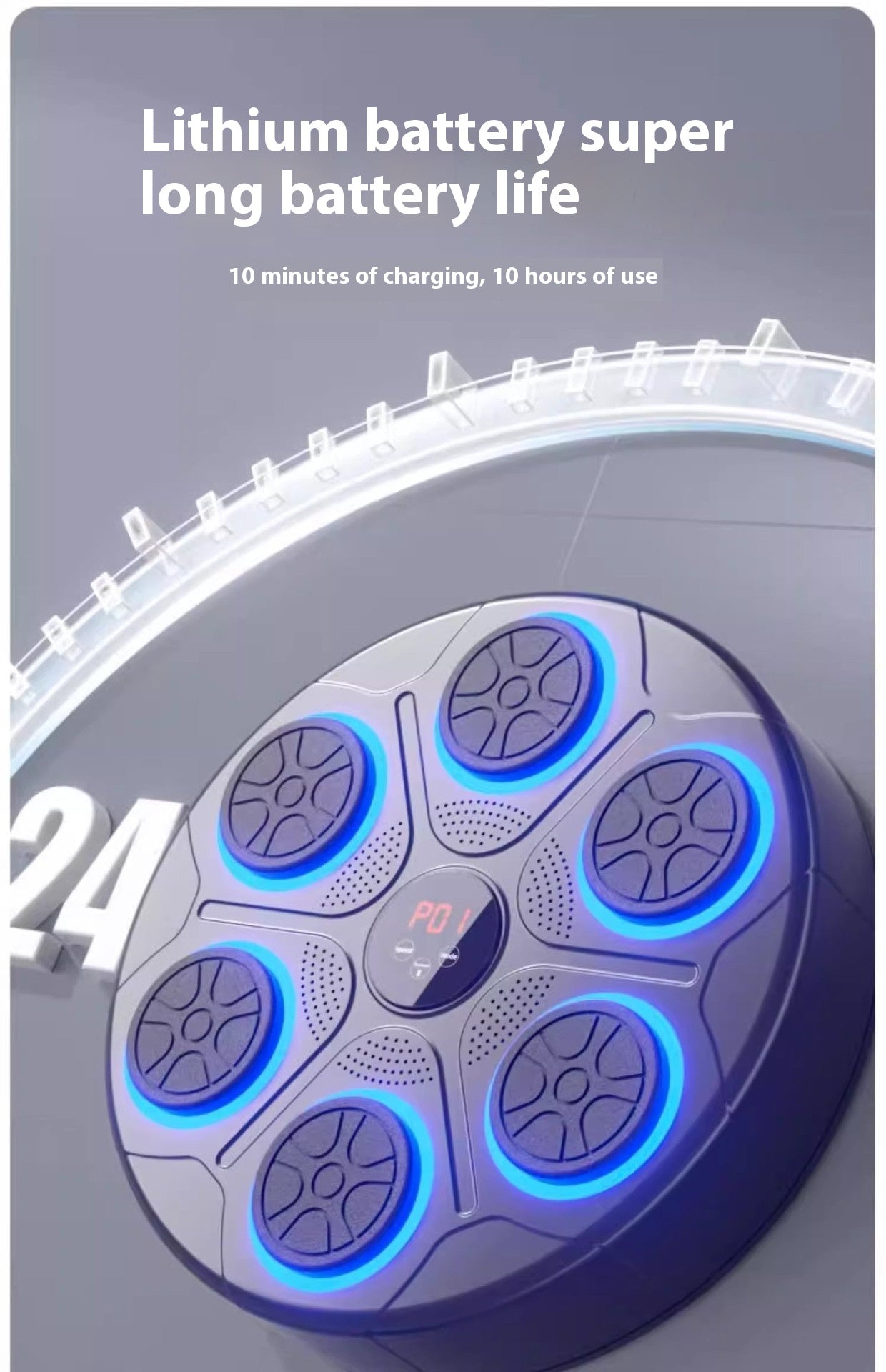 RGB Light Music Boxing Machine - Bluetooth-Compatible, Adjustable Speed for Indoor Kickboxing & Karate Fitness at Home