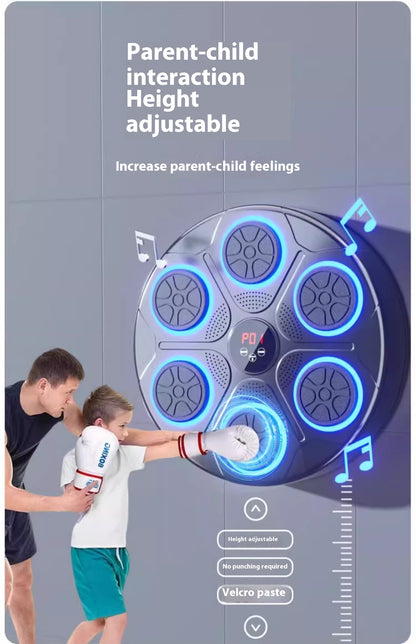 RGB Light Music Boxing Machine - Bluetooth-Compatible, Adjustable Speed for Indoor Kickboxing & Karate Fitness at Home