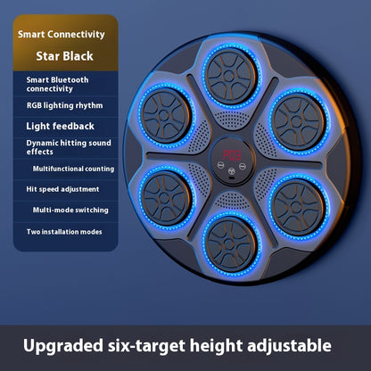 RGB Light Music Boxing Machine - Bluetooth-Compatible, Adjustable Speed for Indoor Kickboxing & Karate Fitness at Home