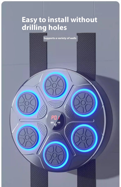 RGB Light Music Boxing Machine - Bluetooth-Compatible, Adjustable Speed for Indoor Kickboxing & Karate Fitness at Home