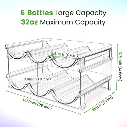 Stackable Water Bottle Organizer - 2 Pack Cabinet Storage Rack for Efficient Water Bottle Management
