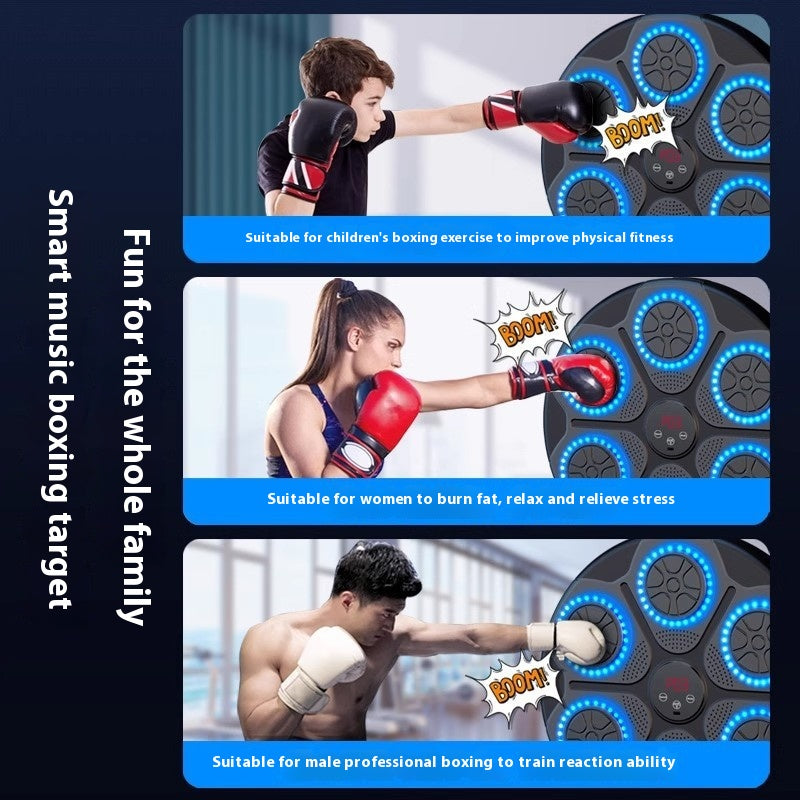 RGB Light Music Boxing Machine - Bluetooth-Compatible, Adjustable Speed for Indoor Kickboxing & Karate Fitness at Home