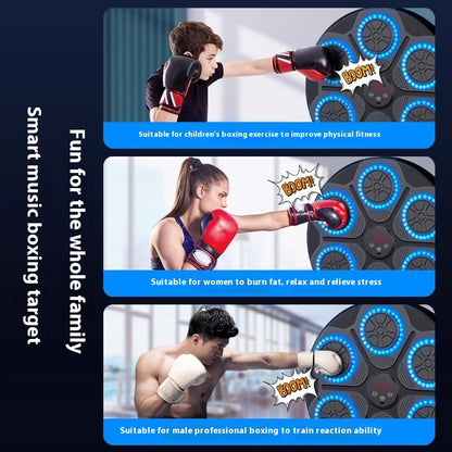 RGB Light Music Boxing Machine - Bluetooth-Compatible, Adjustable Speed for Indoor Kickboxing & Karate Fitness at Home