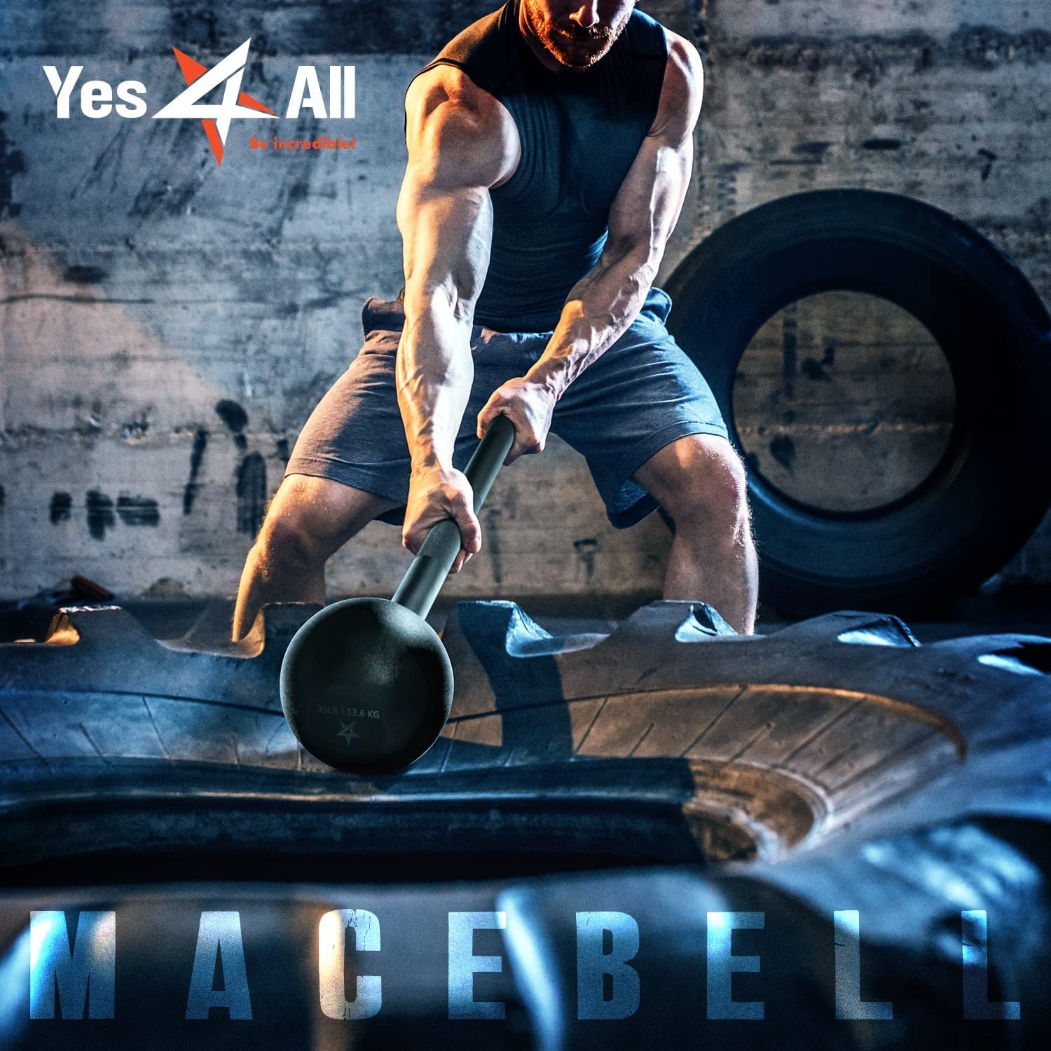 Versatile Steel Mace Bell for Full Body Strength Training - Ideal for Muscles, Shoulders, Grips & Forearms - Available in 5 to 30 LB for Men & Women