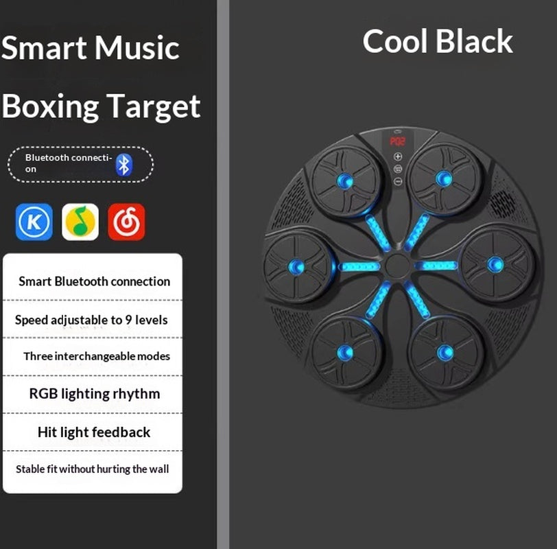 RGB Light Music Boxing Machine - Bluetooth-Compatible, Adjustable Speed for Indoor Kickboxing & Karate Fitness at Home