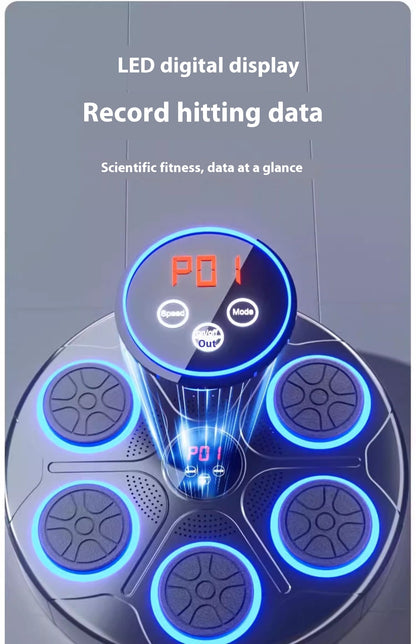 RGB Light Music Boxing Machine - Bluetooth-Compatible, Adjustable Speed for Indoor Kickboxing & Karate Fitness at Home