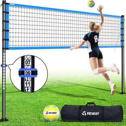 Ultimate 32FT Outdoor Volleyball Net Set - Quick Setup, Adjustable Height, Complete with PU Volleyball, Pump & Carrying Bag!