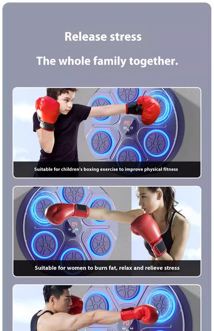 RGB Light Music Boxing Machine - Bluetooth-Compatible, Adjustable Speed for Indoor Kickboxing & Karate Fitness at Home
